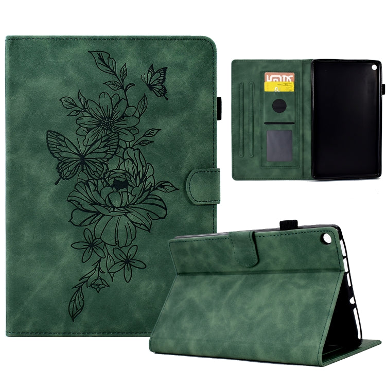 Peony Butterfly Embossed Leather Smart Tablet Case, For Amazon Kindle 11th 2024 / 2022, For Amazon Kindle Fire HD10 2021, For Amazon Kindle Fire HD8 2022, For Amazon Kindle Fire HD8 2018/2017/2016, For Amazon Kindle Fire HD8 2020                       ...