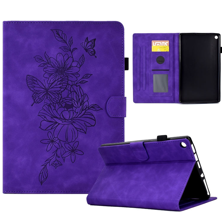 Peony Butterfly Embossed Leather Smart Tablet Case, For Amazon Kindle 11th 2024 / 2022, For Amazon Kindle Fire HD10 2021, For Amazon Kindle Fire HD8 2022, For Amazon Kindle Fire HD8 2018/2017/2016, For Amazon Kindle Fire HD8 2020                       ...