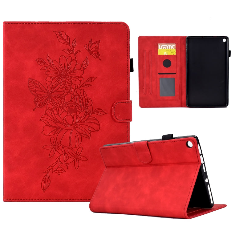 Peony Butterfly Embossed Leather Smart Tablet Case, For Amazon Kindle 11th 2024 / 2022, For Amazon Kindle Fire HD10 2021, For Amazon Kindle Fire HD8 2022, For Amazon Kindle Fire HD8 2018/2017/2016, For Amazon Kindle Fire HD8 2020                       ...