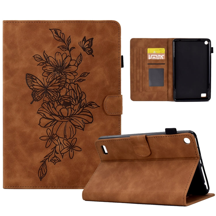 Peony Butterfly Embossed Leather Smart Tablet Case, For Amazon Kindle 11th 2024 / 2022, For Amazon Kindle Fire HD10 2021, For Amazon Kindle Fire HD8 2022, For Amazon Kindle Fire HD8 2018/2017/2016, For Amazon Kindle Fire HD8 2020                       ...