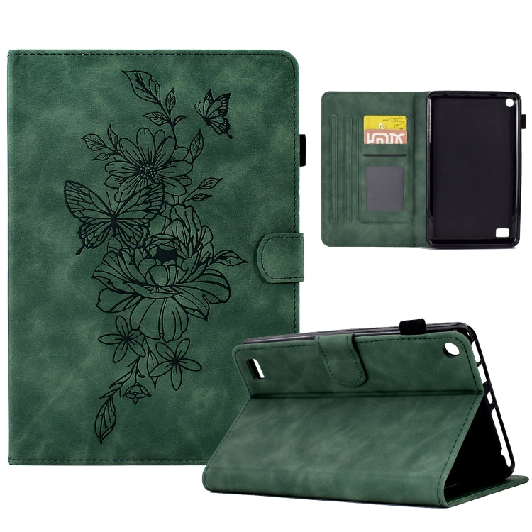 Peony Butterfly Embossed Leather Smart Tablet Case, For Amazon Kindle 11th 2024 / 2022, For Amazon Kindle Fire HD10 2021, For Amazon Kindle Fire HD8 2022, For Amazon Kindle Fire HD8 2018/2017/2016, For Amazon Kindle Fire HD8 2020                       ...