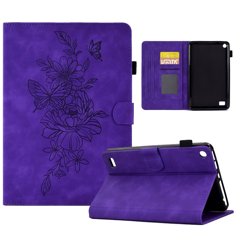 Peony Butterfly Embossed Leather Smart Tablet Case, For Amazon Kindle 11th 2024 / 2022, For Amazon Kindle Fire HD10 2021, For Amazon Kindle Fire HD8 2022, For Amazon Kindle Fire HD8 2018/2017/2016, For Amazon Kindle Fire HD8 2020                       ...