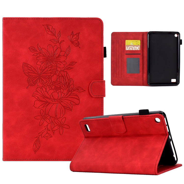 Peony Butterfly Embossed Leather Smart Tablet Case, For Amazon Kindle 11th 2024 / 2022, For Amazon Kindle Fire HD10 2021, For Amazon Kindle Fire HD8 2022, For Amazon Kindle Fire HD8 2018/2017/2016, For Amazon Kindle Fire HD8 2020                       ...