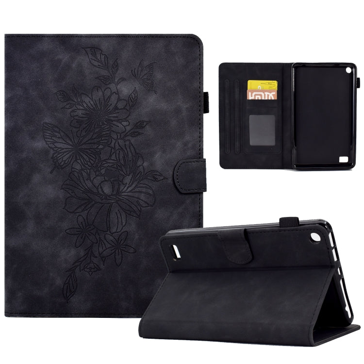 Peony Butterfly Embossed Leather Smart Tablet Case, For Amazon Kindle 11th 2024 / 2022, For Amazon Kindle Fire HD10 2021, For Amazon Kindle Fire HD8 2022, For Amazon Kindle Fire HD8 2018/2017/2016, For Amazon Kindle Fire HD8 2020                       ...