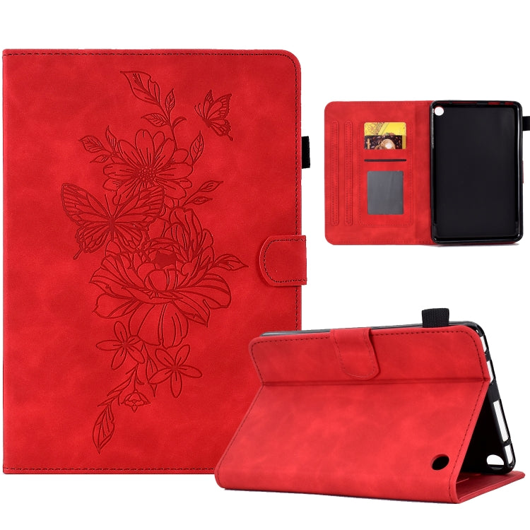 Peony Butterfly Embossed Leather Smart Tablet Case, For Amazon Kindle 11th 2024 / 2022, For Amazon Kindle Fire HD10 2021, For Amazon Kindle Fire HD8 2022, For Amazon Kindle Fire HD8 2018/2017/2016, For Amazon Kindle Fire HD8 2020                       ...