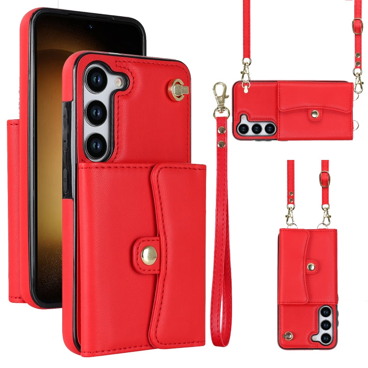 RFID Card Slot Leather Phone Case with Long Lanyard, For Samsung Galaxy S23 5G, For Samsung Galaxy S23+ 5G, For Samsung Galaxy S23 Ultra 5G, For Samsung Galaxy S22 5G, For Samsung Galaxy S22+ 5G, For Samsung Galaxy S22 Ultra 5G, For Samsung Galaxy S21 ...