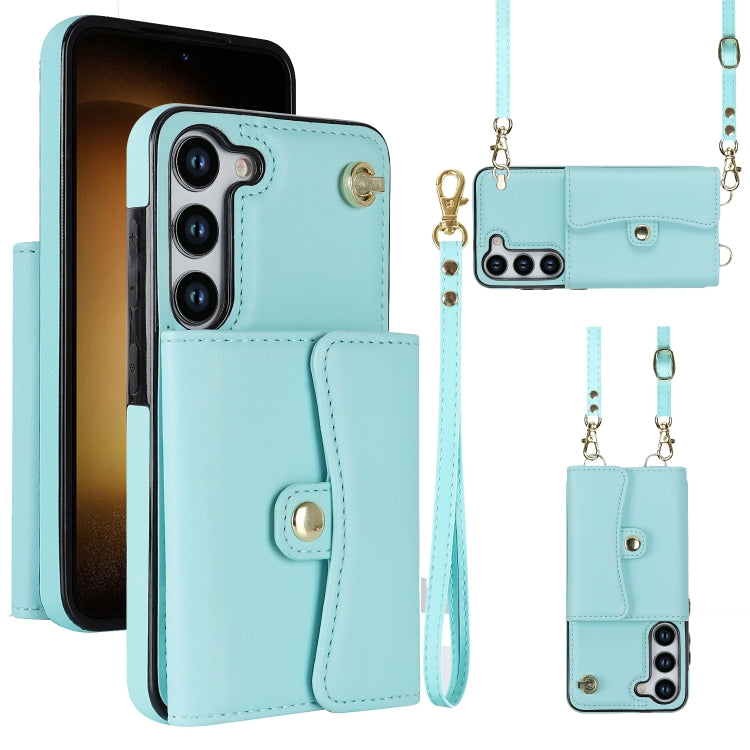 RFID Card Slot Leather Phone Case with Long Lanyard, For Samsung Galaxy S23 5G, For Samsung Galaxy S23+ 5G, For Samsung Galaxy S23 Ultra 5G, For Samsung Galaxy S22 5G, For Samsung Galaxy S22+ 5G, For Samsung Galaxy S22 Ultra 5G, For Samsung Galaxy S21 ...