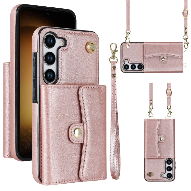 RFID Card Slot Leather Phone Case with Long Lanyard, For Samsung Galaxy S23 5G, For Samsung Galaxy S23+ 5G, For Samsung Galaxy S23 Ultra 5G, For Samsung Galaxy S22 5G, For Samsung Galaxy S22+ 5G, For Samsung Galaxy S22 Ultra 5G, For Samsung Galaxy S21 ...