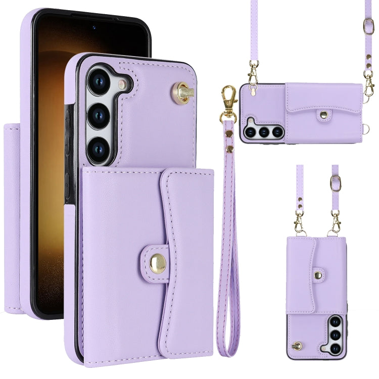 RFID Card Slot Leather Phone Case with Long Lanyard, For Samsung Galaxy S23 5G, For Samsung Galaxy S23+ 5G, For Samsung Galaxy S23 Ultra 5G, For Samsung Galaxy S22 5G, For Samsung Galaxy S22+ 5G, For Samsung Galaxy S22 Ultra 5G, For Samsung Galaxy S21 ...