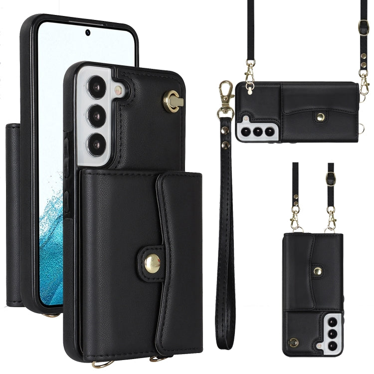 RFID Card Slot Leather Phone Case with Long Lanyard, For Samsung Galaxy S23 5G, For Samsung Galaxy S23+ 5G, For Samsung Galaxy S23 Ultra 5G, For Samsung Galaxy S22 5G, For Samsung Galaxy S22+ 5G, For Samsung Galaxy S22 Ultra 5G, For Samsung Galaxy S21 ...