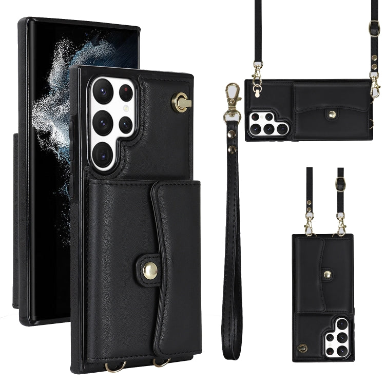 RFID Card Slot Leather Phone Case with Long Lanyard, For Samsung Galaxy S23 5G, For Samsung Galaxy S23+ 5G, For Samsung Galaxy S23 Ultra 5G, For Samsung Galaxy S22 5G, For Samsung Galaxy S22+ 5G, For Samsung Galaxy S22 Ultra 5G, For Samsung Galaxy S21 ...