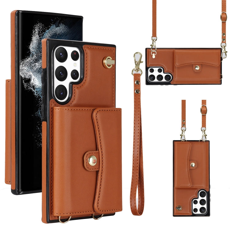 RFID Card Slot Leather Phone Case with Long Lanyard, For Samsung Galaxy S23 5G, For Samsung Galaxy S23+ 5G, For Samsung Galaxy S23 Ultra 5G, For Samsung Galaxy S22 5G, For Samsung Galaxy S22+ 5G, For Samsung Galaxy S22 Ultra 5G, For Samsung Galaxy S21 ...