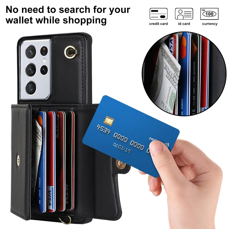 RFID Card Slot Leather Phone Case with Long Lanyard, For Samsung Galaxy S21 Ultra 5G, For Samsung Galaxy S20, For Samsung Galaxy S20+, For Samsung Galaxy S20 Ultra, For Samsung Galaxy S10, For Samsung Galaxy S10+, For Samsung Galaxy Note10             ...
