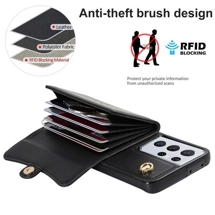 RFID Card Slot Leather Phone Case with Long Lanyard, For Samsung Galaxy S21 Ultra 5G, For Samsung Galaxy S20, For Samsung Galaxy S20+, For Samsung Galaxy S20 Ultra, For Samsung Galaxy S10, For Samsung Galaxy S10+, For Samsung Galaxy Note10             ...