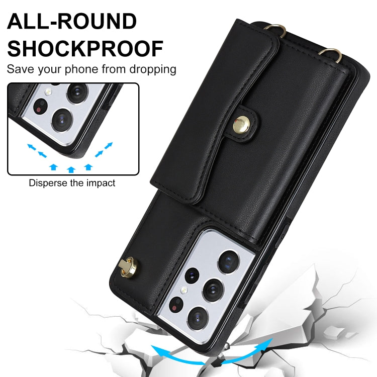 RFID Card Slot Leather Phone Case with Long Lanyard, For Samsung Galaxy S21 Ultra 5G, For Samsung Galaxy S20, For Samsung Galaxy S20+, For Samsung Galaxy S20 Ultra, For Samsung Galaxy S10, For Samsung Galaxy S10+, For Samsung Galaxy Note10             ...