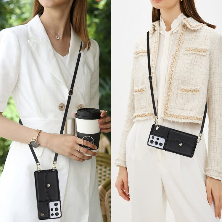RFID Card Slot Leather Phone Case with Long Lanyard, For Samsung Galaxy S21 Ultra 5G, For Samsung Galaxy S20, For Samsung Galaxy S20+, For Samsung Galaxy S20 Ultra, For Samsung Galaxy S10, For Samsung Galaxy S10+, For Samsung Galaxy Note10             ...