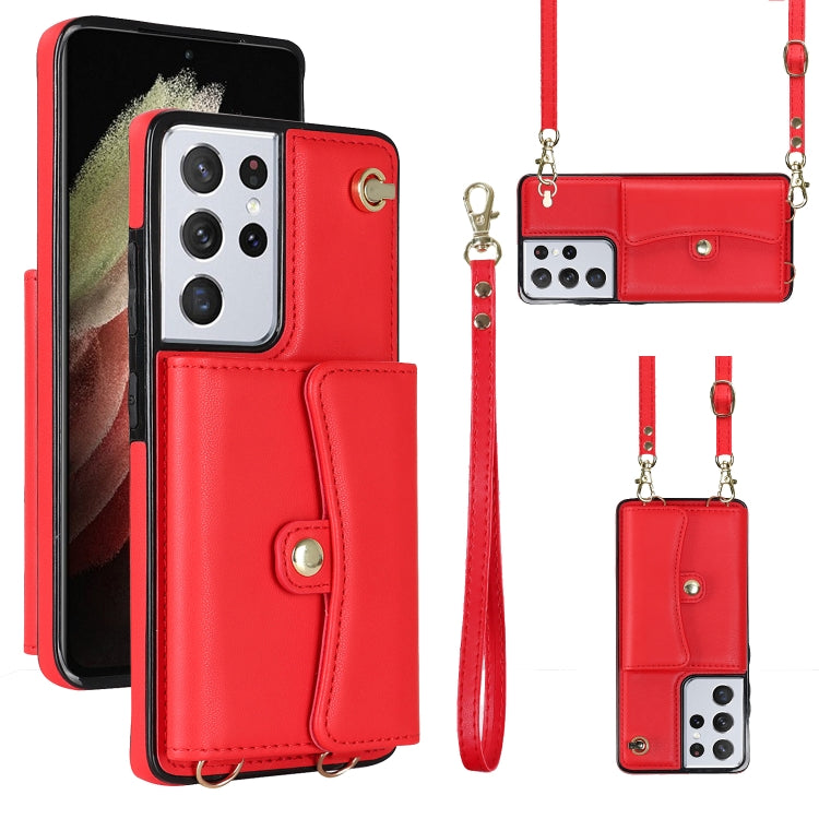 RFID Card Slot Leather Phone Case with Long Lanyard, For Samsung Galaxy S21 Ultra 5G, For Samsung Galaxy S20, For Samsung Galaxy S20+, For Samsung Galaxy S20 Ultra, For Samsung Galaxy S10, For Samsung Galaxy S10+, For Samsung Galaxy Note10             ...