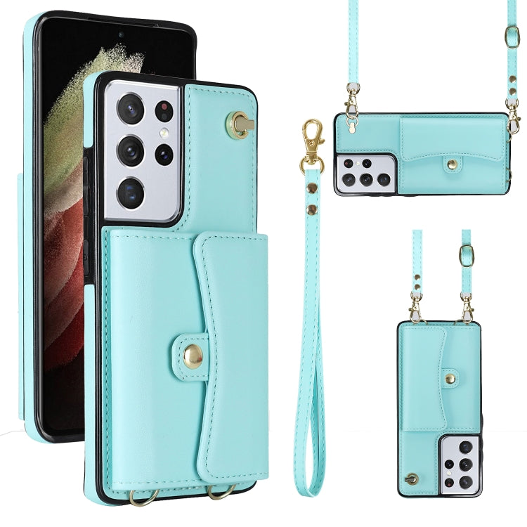 RFID Card Slot Leather Phone Case with Long Lanyard, For Samsung Galaxy S21 Ultra 5G, For Samsung Galaxy S20, For Samsung Galaxy S20+, For Samsung Galaxy S20 Ultra, For Samsung Galaxy S10, For Samsung Galaxy S10+, For Samsung Galaxy Note10             ...