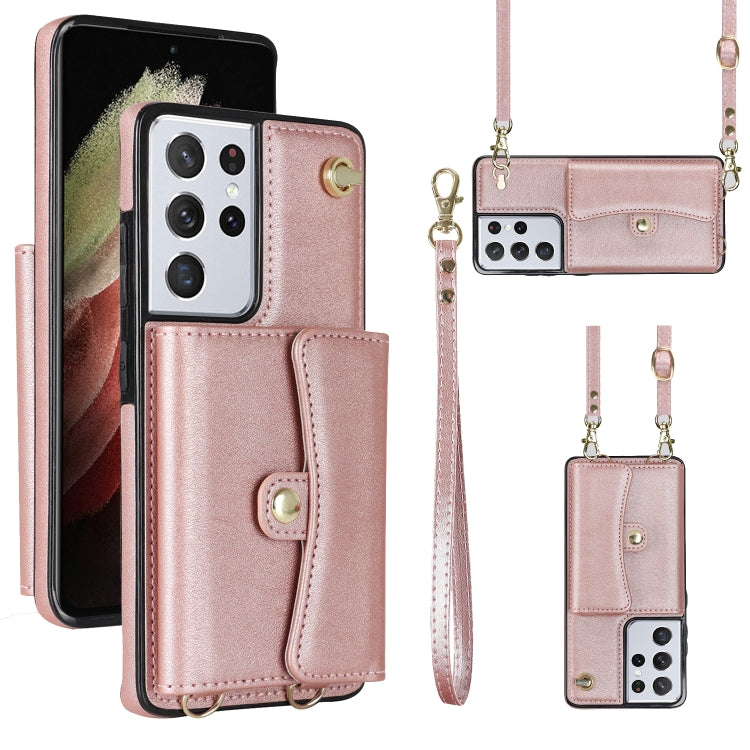 RFID Card Slot Leather Phone Case with Long Lanyard, For Samsung Galaxy S21 Ultra 5G, For Samsung Galaxy S20, For Samsung Galaxy S20+, For Samsung Galaxy S20 Ultra, For Samsung Galaxy S10, For Samsung Galaxy S10+, For Samsung Galaxy Note10             ...