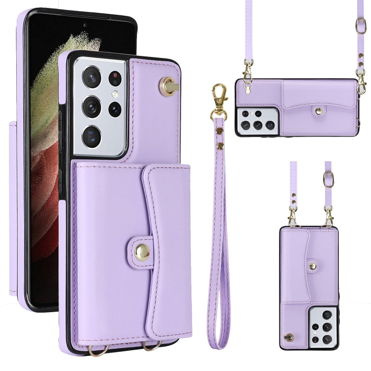 RFID Card Slot Leather Phone Case with Long Lanyard, For Samsung Galaxy S21 Ultra 5G, For Samsung Galaxy S20, For Samsung Galaxy S20+, For Samsung Galaxy S20 Ultra, For Samsung Galaxy S10, For Samsung Galaxy S10+, For Samsung Galaxy Note10             ...
