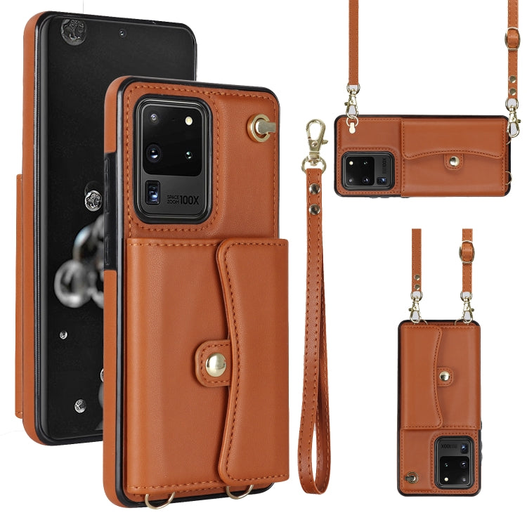 RFID Card Slot Leather Phone Case with Long Lanyard, For Samsung Galaxy S21 Ultra 5G, For Samsung Galaxy S20, For Samsung Galaxy S20+, For Samsung Galaxy S20 Ultra, For Samsung Galaxy S10, For Samsung Galaxy S10+, For Samsung Galaxy Note10             ...