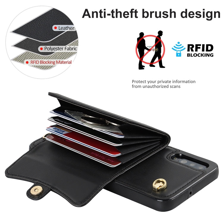 RFID Card Slot Leather Phone Case with Long Lanyard, For Samsung Galaxy A70, For Samsung Galaxy A71 4G, For Samsung Galaxy A71 5G, For Samsung Galaxy A73 5G