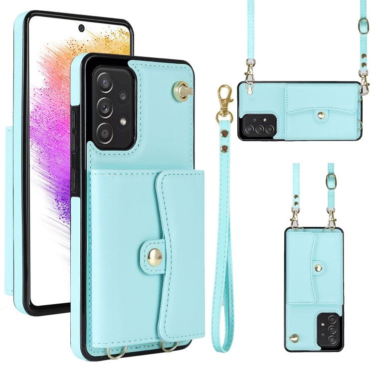 RFID Card Slot Leather Phone Case with Long Lanyard, For Samsung Galaxy A70, For Samsung Galaxy A71 4G, For Samsung Galaxy A71 5G, For Samsung Galaxy A73 5G