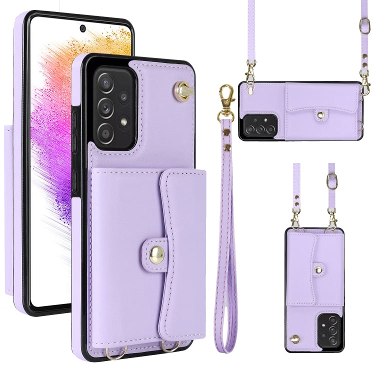 RFID Card Slot Leather Phone Case with Long Lanyard, For Samsung Galaxy A70, For Samsung Galaxy A71 4G, For Samsung Galaxy A71 5G, For Samsung Galaxy A73 5G