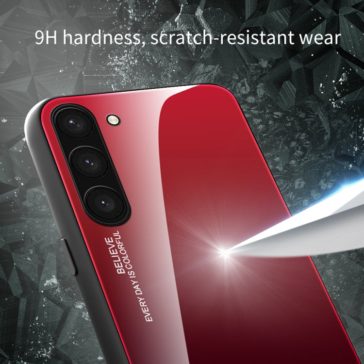 For Samsung Galaxy S23+ 5G Gradient Color Glass Phone Case, For Samsung Galaxy S23+ 5G