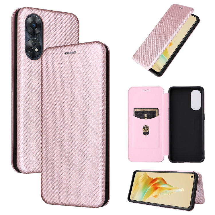 Carbon Fiber Texture Flip Leather Phone Case, For OPPO Reno8 T 4G, For Motorola Moto E13 4G, For Motorola Moto G73 5G, For Xiaomi Redmi 12C