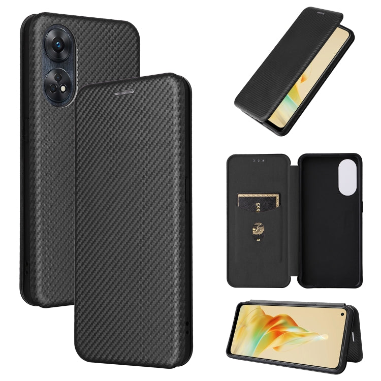 Carbon Fiber Texture Flip Leather Phone Case, For OPPO Reno8 T 4G, For Motorola Moto E13 4G, For Motorola Moto G73 5G, For Xiaomi Redmi 12C