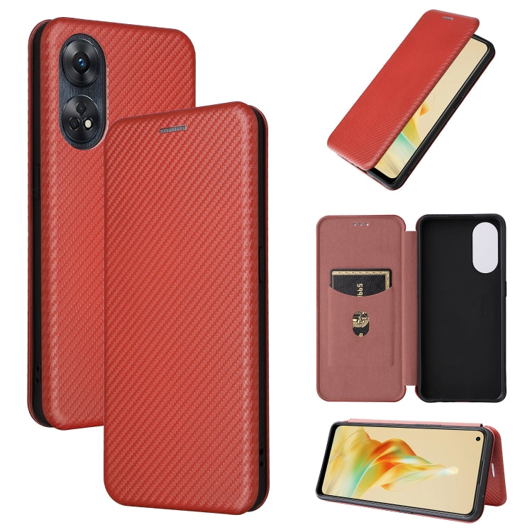 Carbon Fiber Texture Flip Leather Phone Case, For OPPO Reno8 T 4G, For Motorola Moto E13 4G, For Motorola Moto G73 5G, For Xiaomi Redmi 12C