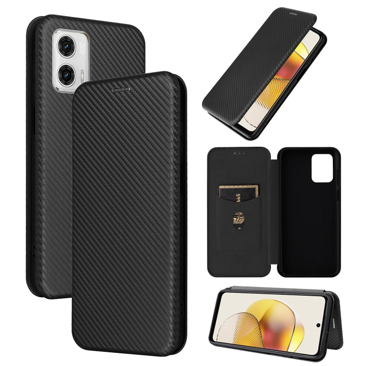 Carbon Fiber Texture Flip Leather Phone Case, For OPPO Reno8 T 4G, For Motorola Moto E13 4G, For Motorola Moto G73 5G, For Xiaomi Redmi 12C