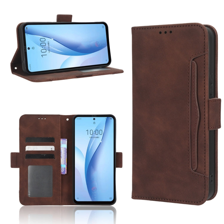 Skin Feel Calf Texture Card Slots Leather Phone Case, For Vodafone Smart V22, For Sharp Rouvo V, For Xiaomi Poco X5 5G / Redmi Note 12 5G, For OnePlus 11 5G, For ZTE Libero 5G III, For ZTE nubia Red Magic 8 Pro / 8 Pro+, For ZTE nubia Z50