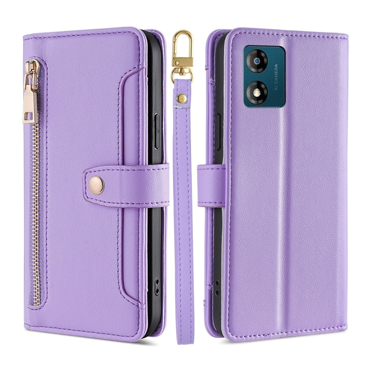 Sheep Texture Cross-body Zipper Wallet Leather Phone Case, For Motorola Moto E13 4G, For OPPO A17k, For OPPO Reno8 T 4G, For Xiaomi Poco X5 Pro / Redmi Note 12 Pro Speed, For Honor X9a 5G