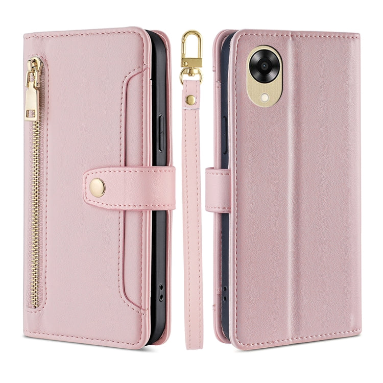 Sheep Texture Cross-body Zipper Wallet Leather Phone Case, For Motorola Moto E13 4G, For OPPO A17k, For OPPO Reno8 T 4G, For Xiaomi Poco X5 Pro / Redmi Note 12 Pro Speed, For Honor X9a 5G