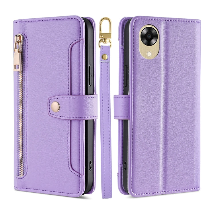 Sheep Texture Cross-body Zipper Wallet Leather Phone Case, For Motorola Moto E13 4G, For OPPO A17k, For OPPO Reno8 T 4G, For Xiaomi Poco X5 Pro / Redmi Note 12 Pro Speed, For Honor X9a 5G