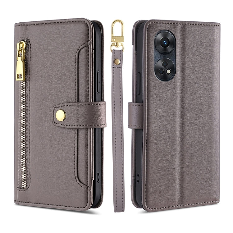 Sheep Texture Cross-body Zipper Wallet Leather Phone Case, For Motorola Moto E13 4G, For OPPO A17k, For OPPO Reno8 T 4G, For Xiaomi Poco X5 Pro / Redmi Note 12 Pro Speed, For Honor X9a 5G