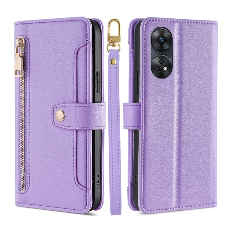 Sheep Texture Cross-body Zipper Wallet Leather Phone Case, For Motorola Moto E13 4G, For OPPO A17k, For OPPO Reno8 T 4G, For Xiaomi Poco X5 Pro / Redmi Note 12 Pro Speed, For Honor X9a 5G
