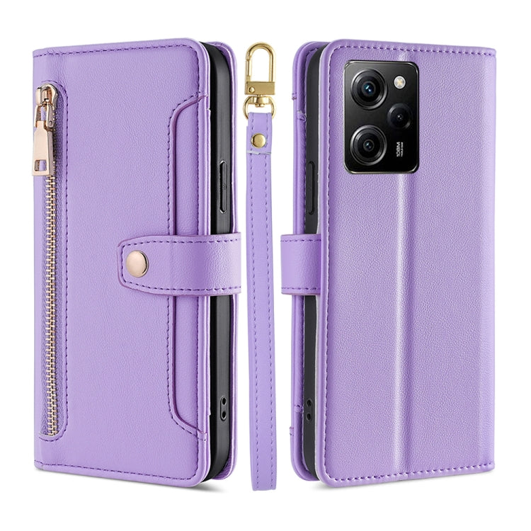 Sheep Texture Cross-body Zipper Wallet Leather Phone Case, For Motorola Moto E13 4G, For OPPO A17k, For OPPO Reno8 T 4G, For Xiaomi Poco X5 Pro / Redmi Note 12 Pro Speed, For Honor X9a 5G