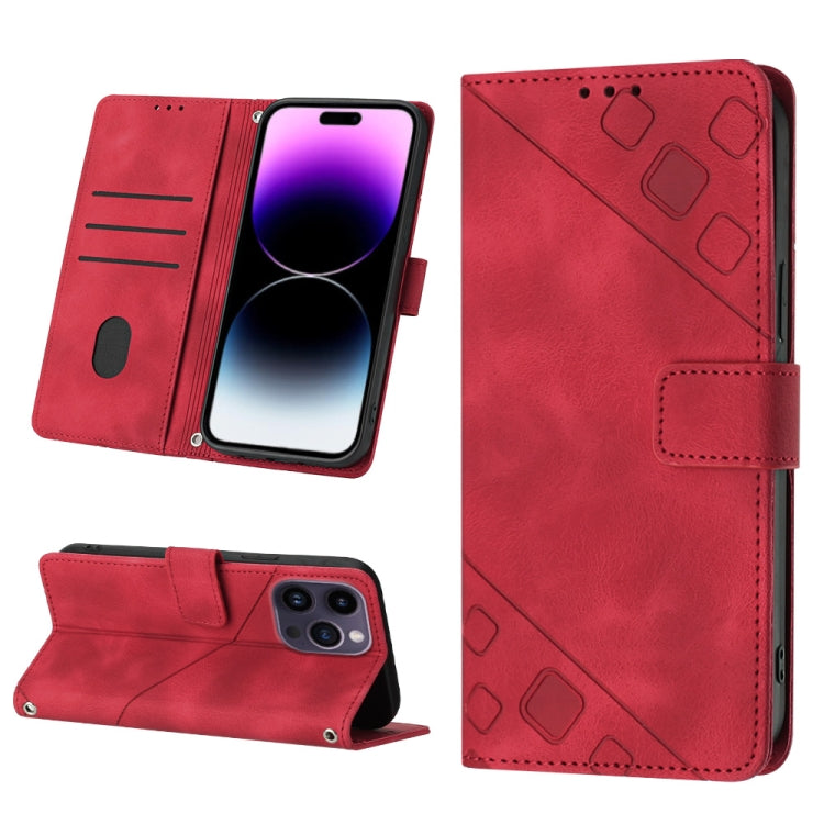 Skin-feel Embossed Leather Phone Case, For iPhone 14, For iPhone 14 Plus, For iPhone 14 Pro, For iPhone 14 Pro Max, For iPhone 13 mini, For iPhone 13, For iPhone 13 Pro, For iPhone 13 Pro Max