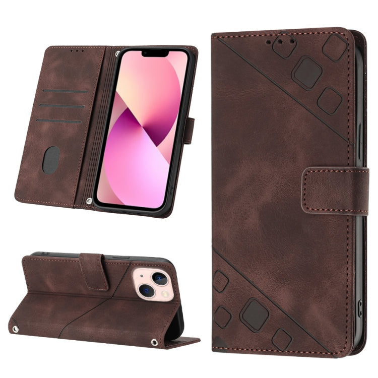 Skin-feel Embossed Leather Phone Case, For iPhone 14, For iPhone 14 Plus, For iPhone 14 Pro, For iPhone 14 Pro Max, For iPhone 13 mini, For iPhone 13, For iPhone 13 Pro, For iPhone 13 Pro Max