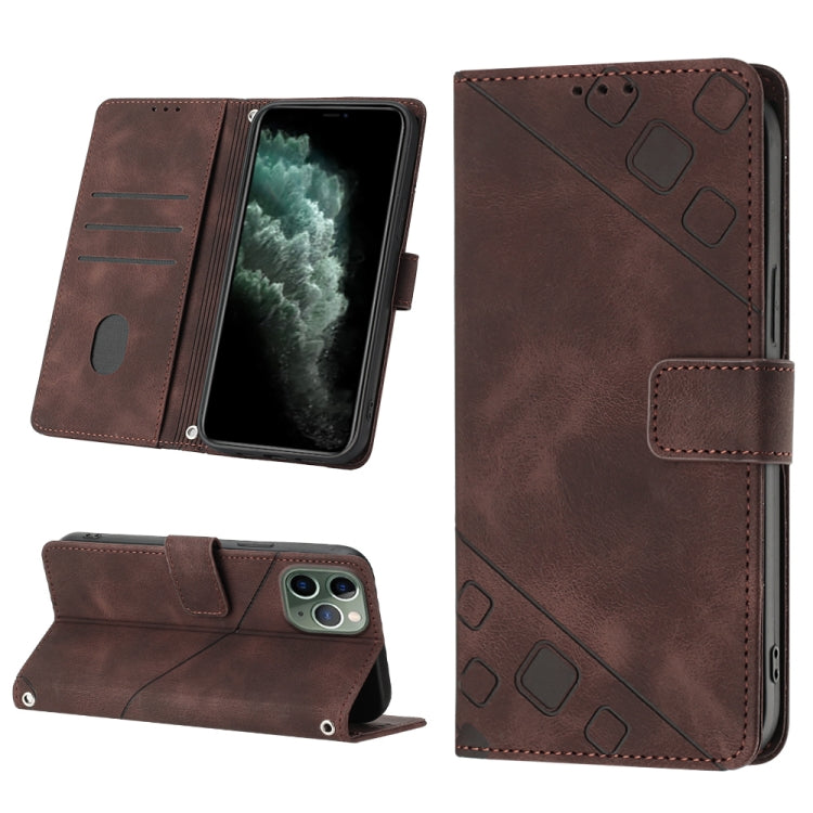 Skin-feel Embossed Leather Phone Case, For iPhone 12 / 12 Pro, For iPhone 12 Pro Max, For iPhone 11, For iPhone 11 Pro Max, For iPhone X / XS, For iPhone XR, For iPhone XS Max, For iPhone SE 2022 / 2020 / 7 / 8