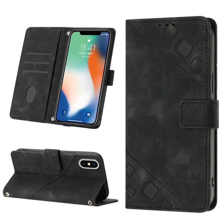 Skin-feel Embossed Leather Phone Case, For iPhone 12 / 12 Pro, For iPhone 12 Pro Max, For iPhone 11, For iPhone 11 Pro Max, For iPhone X / XS, For iPhone XR, For iPhone XS Max, For iPhone SE 2022 / 2020 / 7 / 8