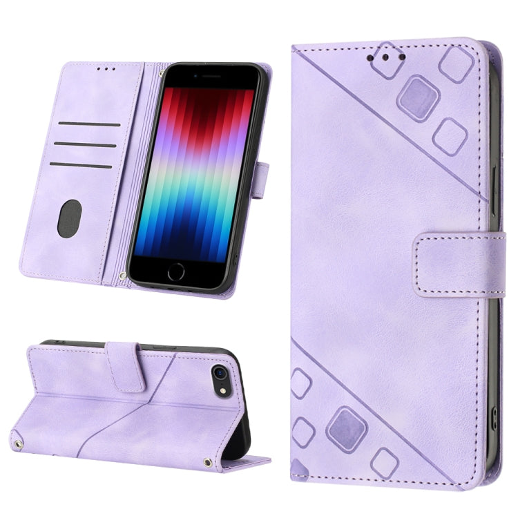 Skin-feel Embossed Leather Phone Case, For iPhone 12 / 12 Pro, For iPhone 12 Pro Max, For iPhone 11, For iPhone 11 Pro Max, For iPhone X / XS, For iPhone XR, For iPhone XS Max, For iPhone SE 2022 / 2020 / 7 / 8
