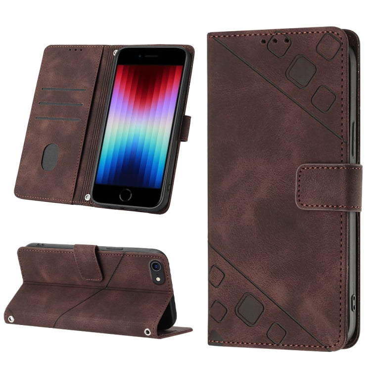 Skin-feel Embossed Leather Phone Case, For iPhone 12 / 12 Pro, For iPhone 12 Pro Max, For iPhone 11, For iPhone 11 Pro Max, For iPhone X / XS, For iPhone XR, For iPhone XS Max, For iPhone SE 2022 / 2020 / 7 / 8