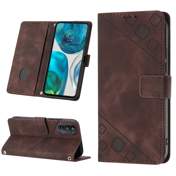 Skin-feel Embossed Leather Phone Case, For Motorola Moto G52, For Motorola Moto G62 5G, For Motorola Moto S30 Pro 5G, For Motorola Moto X30 Pro 5G