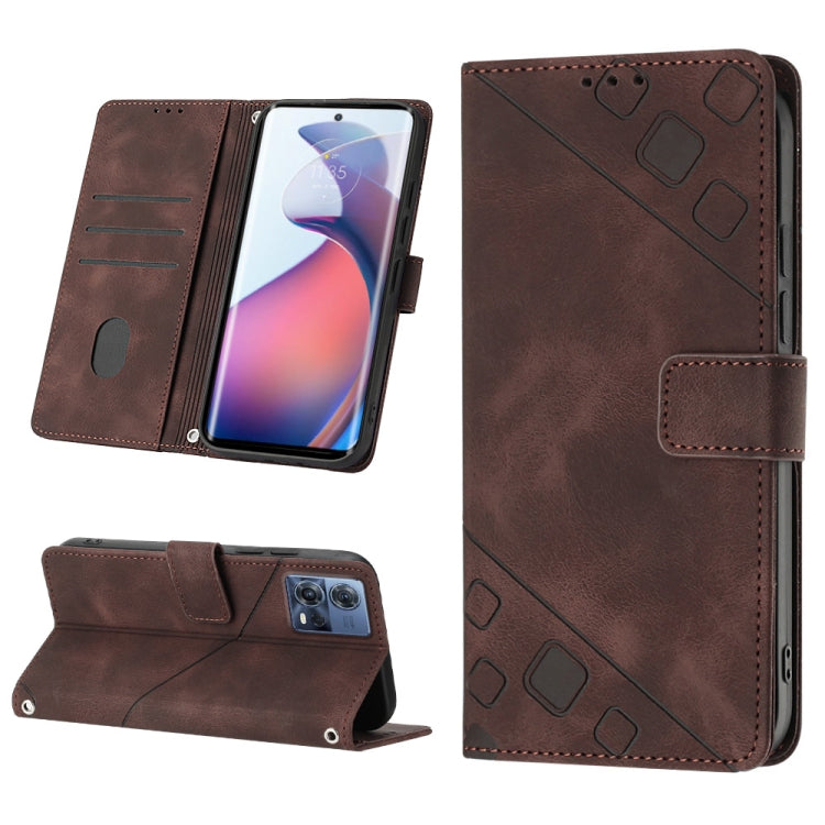 Skin-feel Embossed Leather Phone Case, For Motorola Moto G52, For Motorola Moto G62 5G, For Motorola Moto S30 Pro 5G, For Motorola Moto X30 Pro 5G