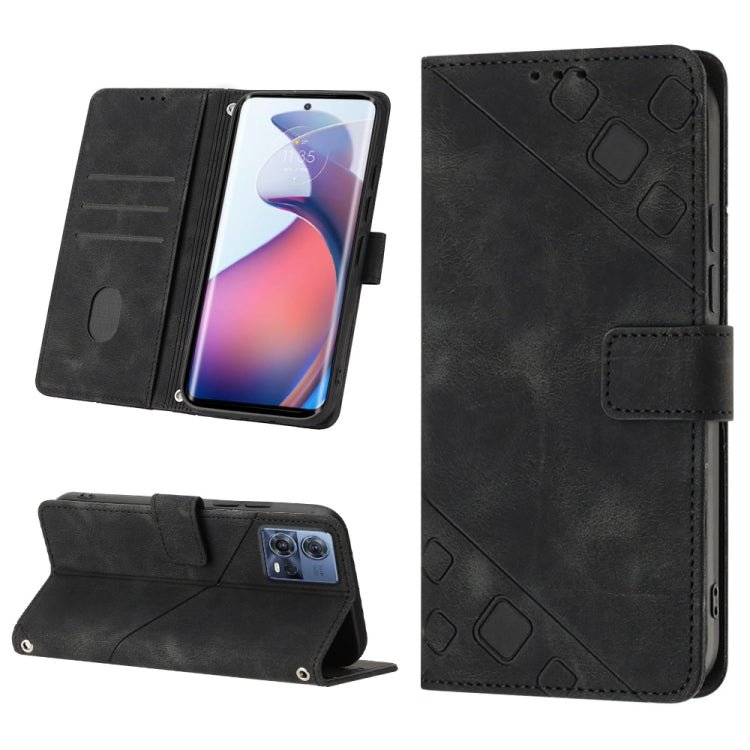 Skin-feel Embossed Leather Phone Case, For Motorola Moto G52, For Motorola Moto G62 5G, For Motorola Moto S30 Pro 5G, For Motorola Moto X30 Pro 5G