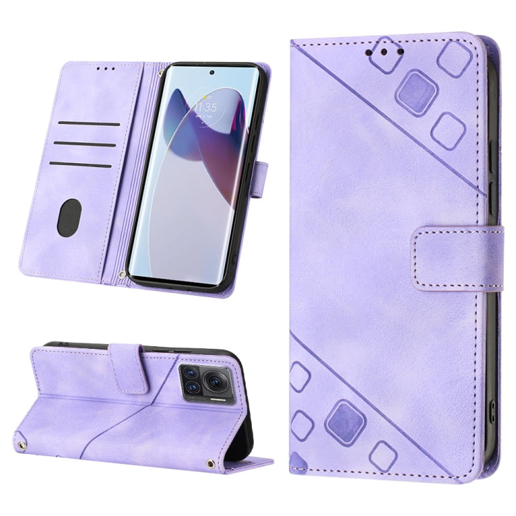 Skin-feel Embossed Leather Phone Case, For Motorola Moto G52, For Motorola Moto G62 5G, For Motorola Moto S30 Pro 5G, For Motorola Moto X30 Pro 5G